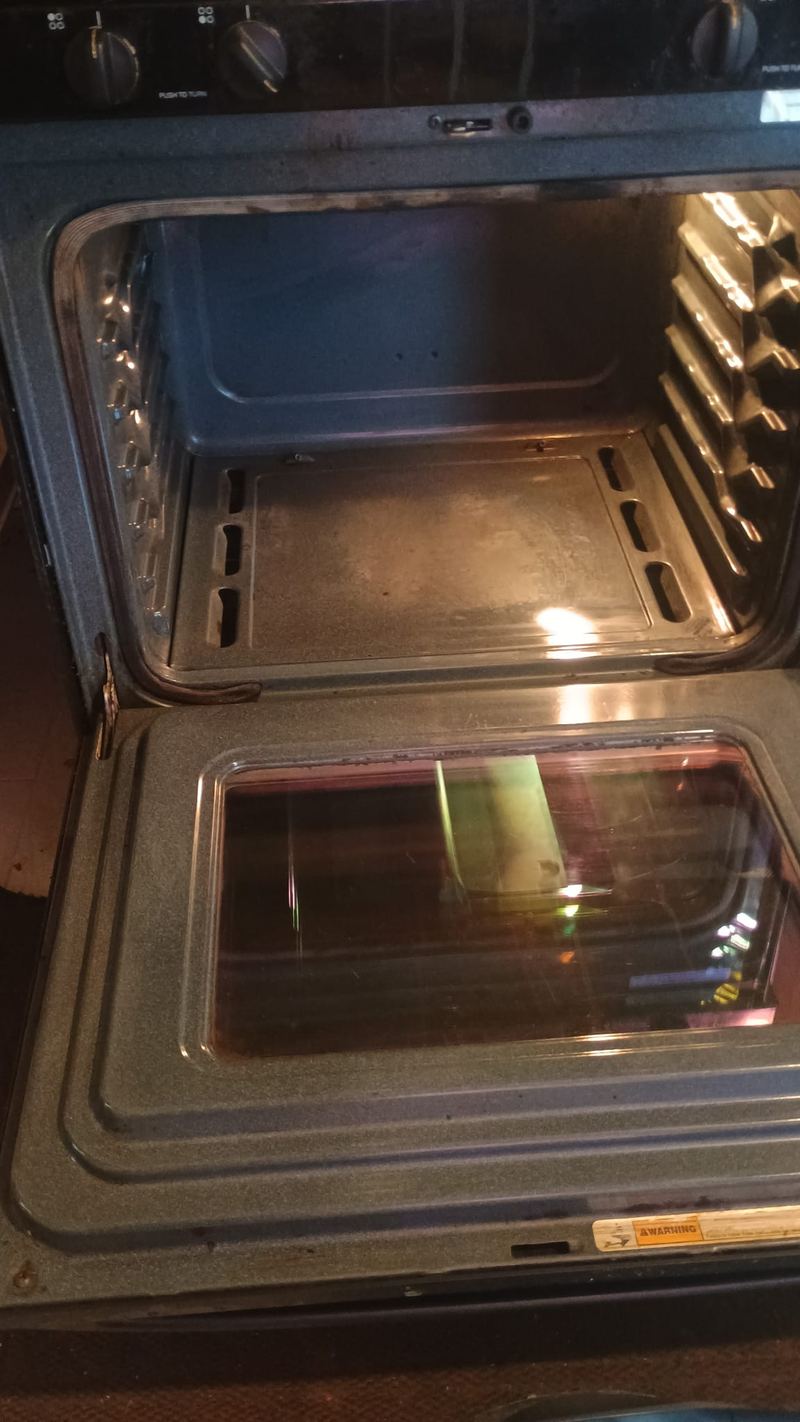 The same oven, spotless after an Ever Shine clean